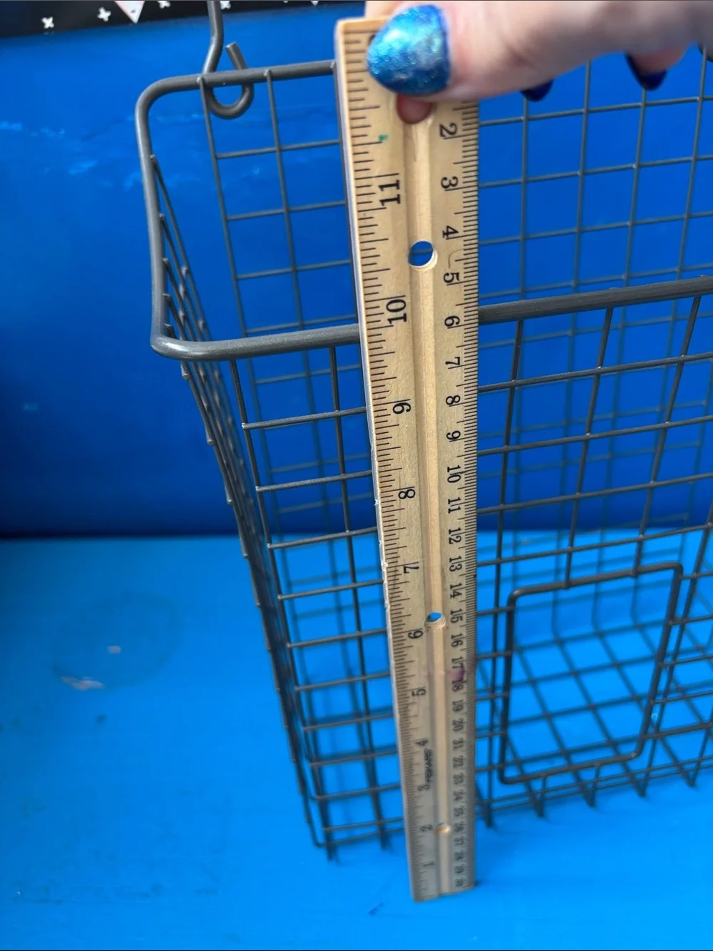 Metal Wire Hanging Storage Basket in Gunmetal